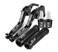 LOOAHDVXBY for Yama&ha MT-03 MT03 MT 03 2015 2016 2017 2018 Motorcycle Adjustable Foliding Brake Levers Handlebar Grips Ends Lever(G)(Black)