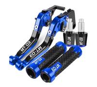 LOOAHDVXBY for Yama&ha MT-03 MT03 MT 03 2015 2016 2017 2018 Motorcycle Adjustable Foliding Brake Levers Handlebar Grips Ends Lever(G)(Blue)