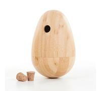 LOOBANI Bamboo Treat Dispenser Wobble Toys Enrichment Puzzle Food Dispenser Ball Toy IQ Training for Small Medium Dog