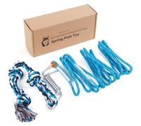 LOOBANI Spring Pole Toy for Pitbull: Bungee Tug War Toys，Blue