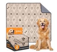 LOOBANI Washable Puppy Pads, 2 Pack Super Absorbent Leak-Proof Reusable Puppy Pads, Non-Slip Dog Training Mats, Waterproof Quick Dry Pee Pads for Home, Crate & Car Travel (Brown, 122x122cm(2 pack))