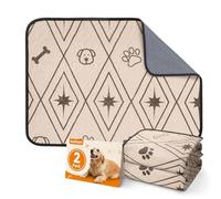 LOOBANI Washable Puppy Pads, 2 Pack Super Absorbent Leak-Proof Reusable Puppy Pads, Non-Slip Dog Training Mats, Waterproof Quick Dry Pee Pads for Home, Crate & Car Travel (Brown, 46x61cm(2 pack))