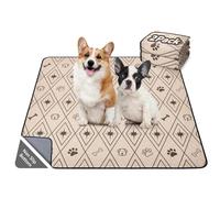 LOOBANI Washable Puppy Pads, 2 Pack Super Absorbent Leak-Proof Reusable Puppy Pads, Non-Slip Dog Training Mats, Waterproof Quick Dry Pee Pads for Home, Crate & Car Travel (Brown, 79x92cm(2 pack))