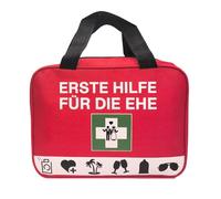 LOOBEAR First Aid Bag for Marriage - Funny Gift for Wedding or Wedding Anniversary, Ideal Wedding Gift for Newlyweds, Survival Bag, Golden Wedding Gifts (Red, Without Contents)