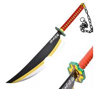 Loocaa Demon Slayer Sword Bamboo Sword Kids Teenager Cosplay Sword Halloween Party Anime Tanjiro Cosplay - Size 76 cm For Child (Uzui Tengen)