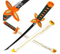 Loocaa Sword Bamboo Sword Kids Teenager Cosplay Sword Halloween Party Anime Tanjiro Cosplay - Size Age 6+ 76 cm For Child (Kochou Shinobu)