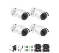 Loocam 1080P 4 Pack HD TVI Wired CCTV Cameras Kit, 80ft IR Night Vision, Indoor Outdoor Home Surveillance Bullet Security Camera for 2MP/5MP/4K HD-TVI Analog CCTV DVR System, IP66 Weatherproof