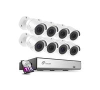 Loocam 1080P 8CH Wired CCTV Camera Systems with 1TB HDD, 8pcs Cameras | Human Vehicle Detection, 5MP Lite 4-in-1 Hybrid DVR, Home Surveillance Indoor Outdoor, 80ft Night Vision