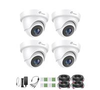 Loocam 4Pack HD 1080P Wired Security Cameras Kit, 80ft IR Night Vision, Indoor Outdoor Home Surveillance CCTV Dome Camera for 2MP/5MP/4K HD-TVI Analog DVR System, IP66 Weatherproof