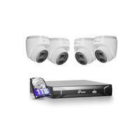 Loocam 5MP PoE CCTV Camera System with 2-Way Audio, 4pcs 4MP Wired PoE Security Cameras Indoor Outdoor, H.265+ 8 Channel 3K Home Surveillance NVR with 1TB HDD for 24/7 Recording, 100ft Night Vision