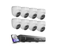 Loocam 5MP PoE CCTV Camera System with 2-Way Audio, 8pcs 4MP Wired PoE Security Cameras Indoor Outdoor, H.265+ 8 Channel 3K Home Surveillance NVR with 2TB HDD for 24/7 Recording, 100ft Night Vision