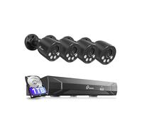 Loocam 5MP Wired PoE CCTV Camera System, 4pcs 4MP PoE Security Cameras Indoor Outdoor, 100ft Night Vision, H.265+ 8 Channel 3K Home Surveillance NVR with 1TB HDD for 24/7 Recording, Human Detection