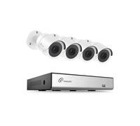 Loocam 8CH 3K Lite Home CCTV Camera System with Human Vehicle Detection, H.265+ hybrid 4-in-1 DVR & 4pcs 1080P Wired Surveillance Security Cameras Indoor Outdoor, Night Vision, Email Alert, NO HDD