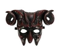 Loodgao Devil Goat Horned Mask 3D Halloween Mask Head Wear Red One Size