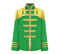Loodgao Kids Boys SGT Sergeant Pepper Jacket 1960's British Pop-Star Rock Band Musician Costume for Halloween Cosplay Green 5-6 Years