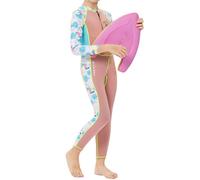 Loodgao Kids Girls One Piece Rash Guard Swimwear 2mm Neoprene Front/Back Zipper Diving Wetsuit Bird Printed Swimsuit Front Zipper 8-9 Years