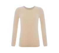 Loodgao Kids Girls Round Neck Thermal Tshirt Solid Color Basic Warm Underwear Tops Long Sleeve Athletic Dance Undershirts Type A Nude 4-6 Years