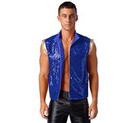 Loodgao Mens Arabian Prince Costume Forum Desert Prince Folk Hero Vest Wasitcoat Halloween Fancy Dress Up Blue L