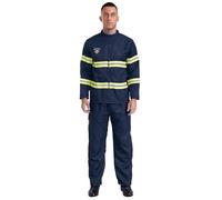 Loodgao Men's Firefighter Costume Fire Captain Uniform Halloween Cosplay Party Fireman Dress Up Set Navy M