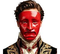 Loodgao Prom Party Supplies Party Cosplays Mask for Carnival Masquerade Rave Gear Celebration Accessory Red Sorrow Face One Size