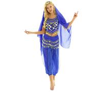 Loodgao Womens Belly Dance Costumes Indian Bollywood Halloween Carnival Stage Performance Fancy Dress Outfit Sapphire One Size