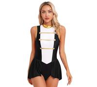 Loodgao Women's Circus Ringmaster Costume Adult Halloween Ringleader Lion Tamer Cosplay Fancy Dress Black S