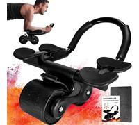 LOODIA Abdominal Trainer for Home, Abdominal Roller, Automatic Rebound, Black