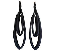 LOOEEL Modern Double Loop Straps for Reformer, Black, 2PCS Polar Fleece and SBR Material, D-Ring Loops, Pilates Accessories