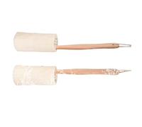 Loofah Bath Brush 36x10cm Long Wooden Handle for Body Exfoliation | Wood and Loofah Construction, Rich Foam, Easy to Hang, Gentle Cleansing for Dry and Oily Skin
