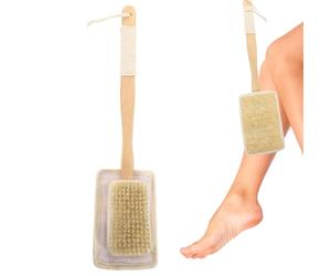 Loofah Bath Brush Long - Portable Functional Handle Shower, Lightweight, Deep Cleaning, Premium, Body Luffa Sponge Father | Multipurpose Outdoor Indoor Utility Functional