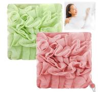 Loofah Bath Combination | Super Soft exfoliating Sponge + Drawstring Bath Ball Reusable Gentle Cleansing of The Whole Body