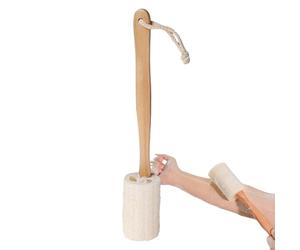 Loofah | Bath, Shower Back, Natural Loofah with Long Wooden Handle for the Elderly and Feet with Easy for Optimal Hygiene