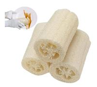 Loofah Body Scrubber, Natural Bath Sponge, Organic Three Loofahs, Authentic Egyptian Skin Care Sponge with Gentle Texture, Reusable Shower Puff for Home, Spa, Daily