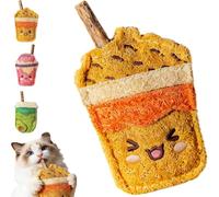 Loofah Cat Chew Toys, Natural Loofah Teething Accessory for Pet (Orange)