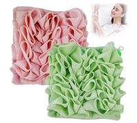 Loofah Cloth for Bar Soap The Leeffa Soft Loofah and Washcloth 2 in 1 Wash Cloth Combo Bath Ball Towel with Drawstring for Cleansing and Smooth Skin