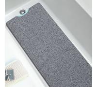 Loofah Mats for Shower, 40x100CM Non Slip Soft Textured Bath, Bathtub Mat with Drain, Phthalate Free, Quick Drying, Soft Comfort Bathroom Mats for Wet Areas (Grey)