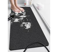 Loofah Mats for Shower, Non Slip Soft Textured Bath, 40x80CM Bathtub Mat with Drain, Phthalate Free, Quick Drying, Soft Comfort Bathroom Mats for Wet Areas (Black)