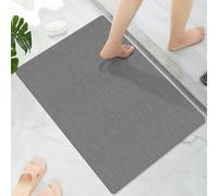 Loofah Mats for Shower, Non Slip Soft Textured Bath, Bathtub Mat with Drain, Phthalate Free, Quick Drying, Soft Comfort Bathroom Mats for Wet Areas (A-grey, 40 x 60 cm (Rectangular))
