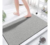 Loofah Mats for Shower, Non Slip Soft Textured Bath, Bathtub Mat with Drain, Phthalate Free, Quick Drying, Soft Comfort Bathroom Mats for Wet Areas (80x120CM, A-Grey)
