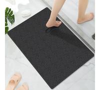 Loofah Shower Mat, Bath Mat Non Slip, Soft Shower Mats for Inside Shower, 40 x 60 CM Quick Drain Washable Bath Mats for Bathroom Floor, PVC Bathtub Mat for Elderly, Quick Dry (Black)