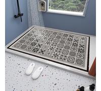 Loofah Shower Mat Bath Mat with Drain Holes,Non-Slip PVC Hollow Bathroom Floor Mat,Quick Drying,Large Inside Shower Mat Safety Bathtub Rug (Beige,40x60cm)