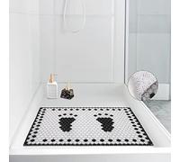 Loofah Shower Mat Non Slip: Shower Mats for Inside Shower- 60 x 40 cm Bath Mat Non Slip Anti Mould- Anti Slip Shower Mat Anti Mould for Elderly Grey Shower Bath Mat Soft Quick Dry Bathroom Rectangle
