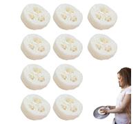 Loofah Slices - 4cm Loofah Fiber Bath Sponge | Elastic Absorbant DIY Soap Craft Slices | Ideal for Making Soap - Use It to Scrub Pans, Dishes and Oily Stains Gently Without Scratching The