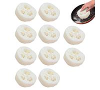 Loofah Slices - Loofah Sponge | Organic Luffa Rounds for Soap Making & DIY Crafts | Eco-Friendly Sponge Cuts for Skincare & Kitchen | & Compostable Pads (20 Pcs)