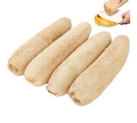 Loofah Sponge for Dishes, 4PCS Natural Loofah Sponge, Biodegradable for Bath, Shower