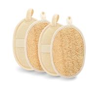 Loofah Sponge Pad, Exfoliating Body Scrubber Pads, Eco-Friendly Wash Scrub Luffa, A Exfoliator for Shower and Bath (4pcs)