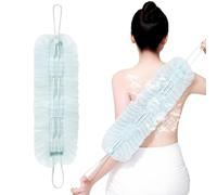 Loofah Washcloth Combo - 2 in 1 Bath Loofah Sponge with Drawstring | Bath Exfoliation Puff Ball for Skin Renewal Body Wash Deep Cleansing