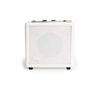 LOOG Mini Amp and Cable for Electric Guitar, White, 3W Tube Amp with 3" Speaker, Battery Operated, Dedicated Volume and Gain Controls, Includes 5ft Instrument Cable