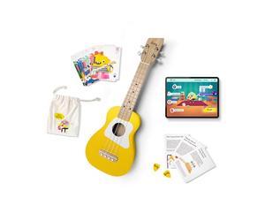 Loog Wood Soprano Ukulele for Kids & Beginners, App & Lessons, All Ages (Yellow)