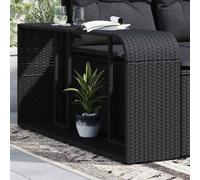 LoogCape 2 Pack Black Poly Rattan Garden Pool Spa Storage Shelves Weatherproof Heavy Duty Steel Frame Modular Storage Space Saving Ideal for Outdoor and Indoor Use
